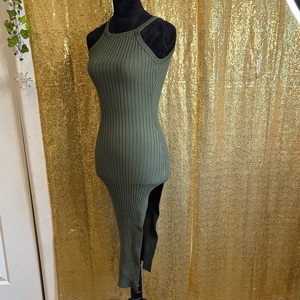 Hera Collection Asymmetrical Olive Dress